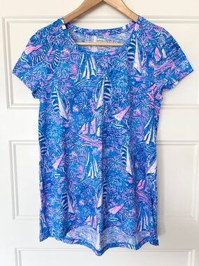 NWOT Lilly Pulitzer Boca Blue It’s A Sailabration Etta Scoop Neck Tee - XS